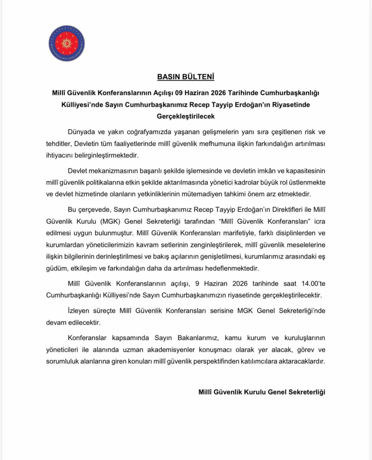 Milli Güvenlik Konferansları yarın başlıyor
