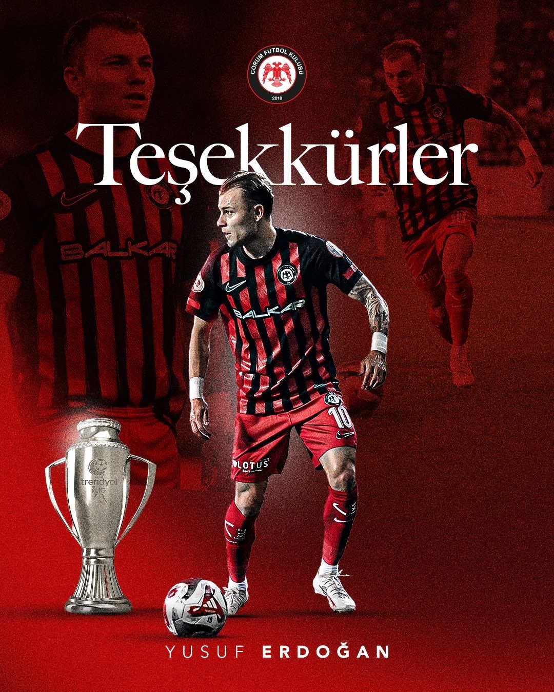 Çorum FK, takım kaptanı Yusuf Erdoğan ile yollarını ayırdı
