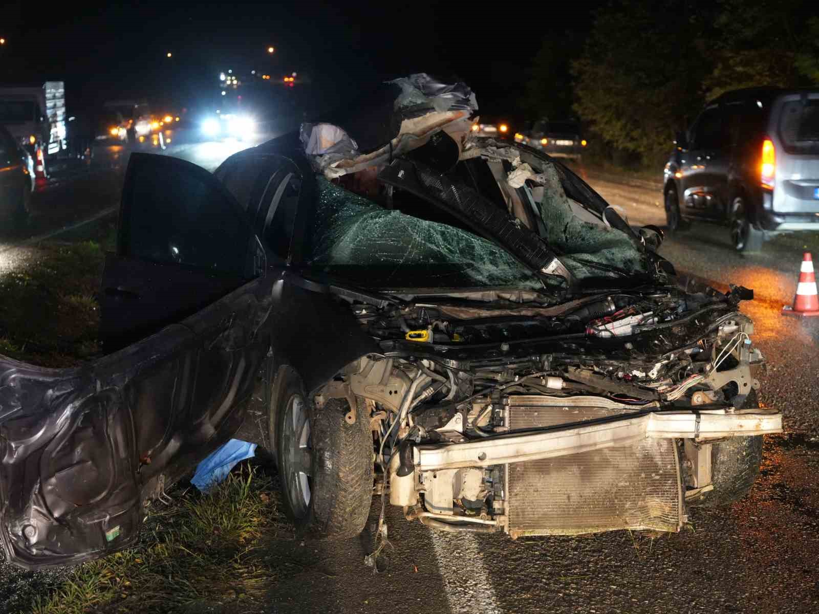 Büyükbaş hayvana çarpan otomobilin sürücüsü hayatını kaybetti
